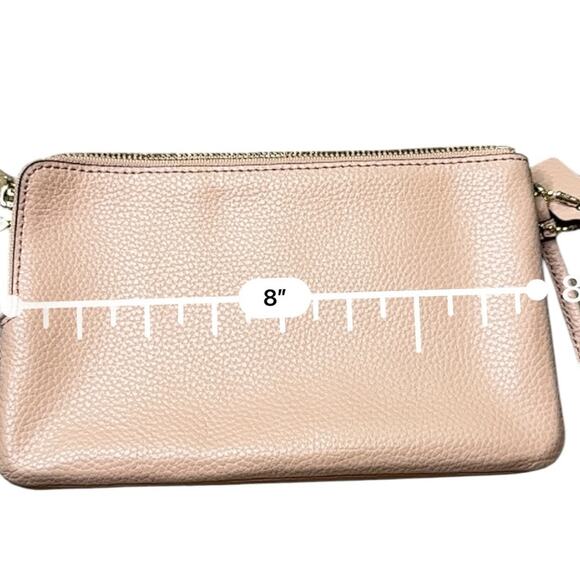 COACH Women's Polished Pebble Small Wristlet Light Beechwood - Picture 9 of 10